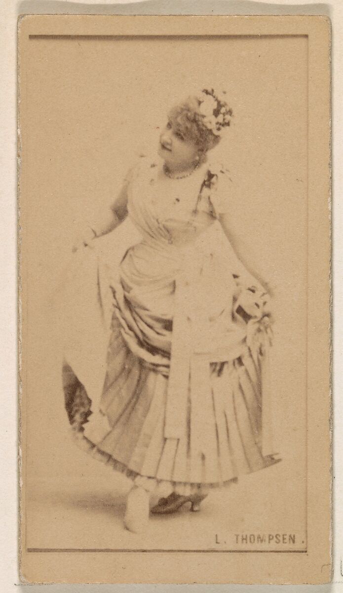 L. Thompsen, from the Actresses series (N245) issued by Kinney Brothers to promote Sweet Caporal Cigarettes, Issued by Kinney Brothers Tobacco Company, Albumen photograph 