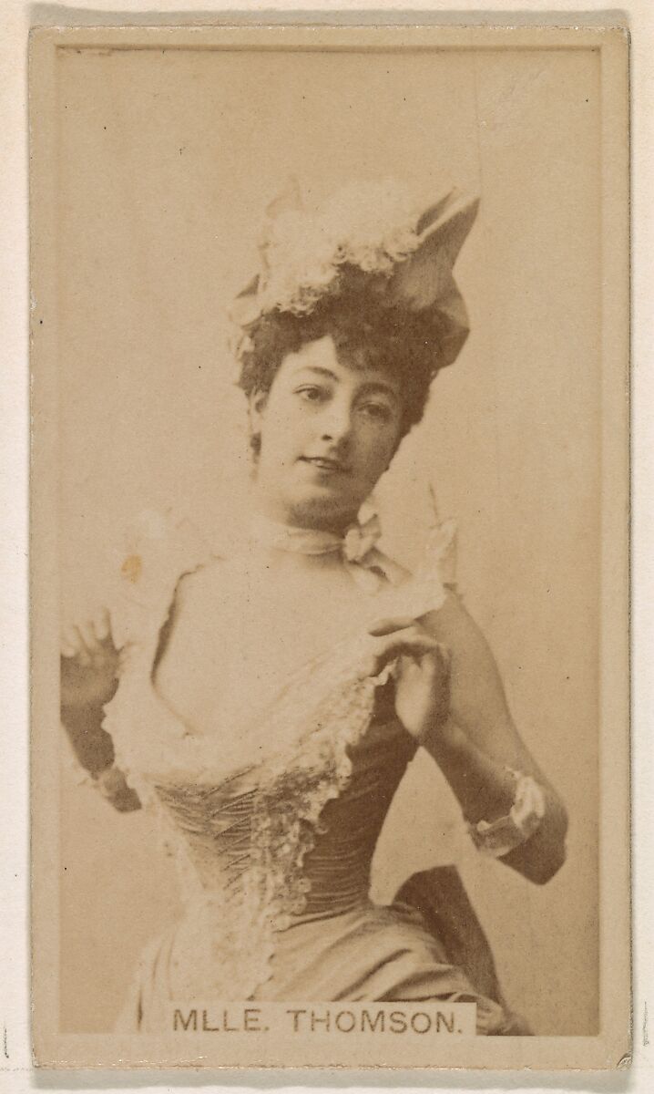 Mlle. Thomson, from the Actresses series (N245) issued by Kinney Brothers to promote Sweet Caporal Cigarettes, Issued by Kinney Brothers Tobacco Company, Albumen photograph 