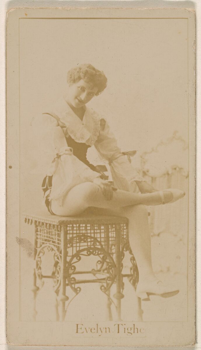 Evelyn Tighe, from the Actresses series (N245) issued by Kinney Brothers to promote Sweet Caporal Cigarettes, Issued by Kinney Brothers Tobacco Company, Albumen photograph 