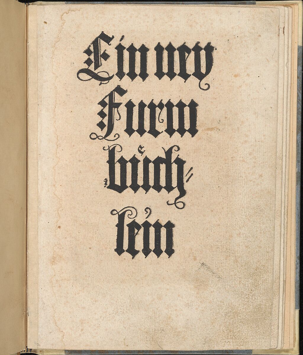 Ein ney Furmbüchlein, Title page, Johann Schönsperger the Younger (German, active 1510–30), Woodcut 