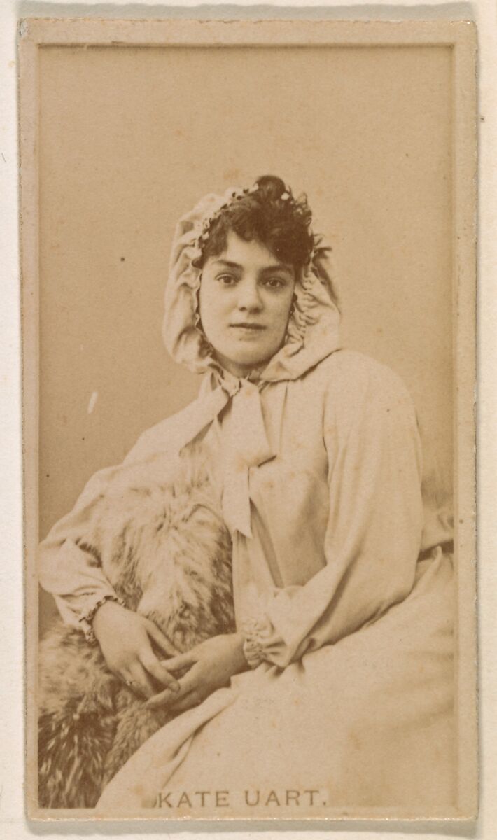 Kate Uart, from the Actresses series (N245) issued by Kinney Brothers to promote Sweet Caporal Cigarettes, Issued by Kinney Brothers Tobacco Company, Albumen photograph 