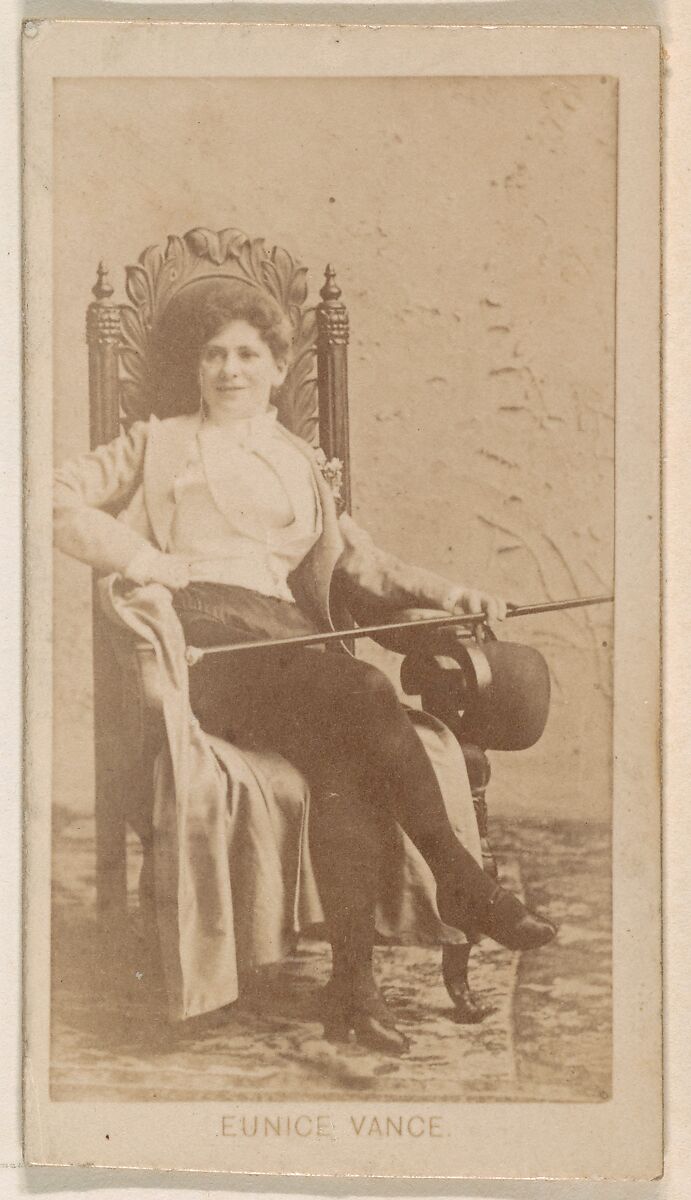 Miss Eunice Vance, from the Actresses series (N245) issued by Kinney Brothers to promote Sweet Caporal Cigarettes, Issued by Kinney Brothers Tobacco Company, Albumen photograph 