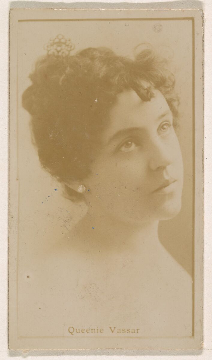 Queenie Vassar, from the Actresses series (N245) issued by Kinney Brothers to promote Sweet Caporal Cigarettes, Issued by Kinney Brothers Tobacco Company, Albumen photograph 