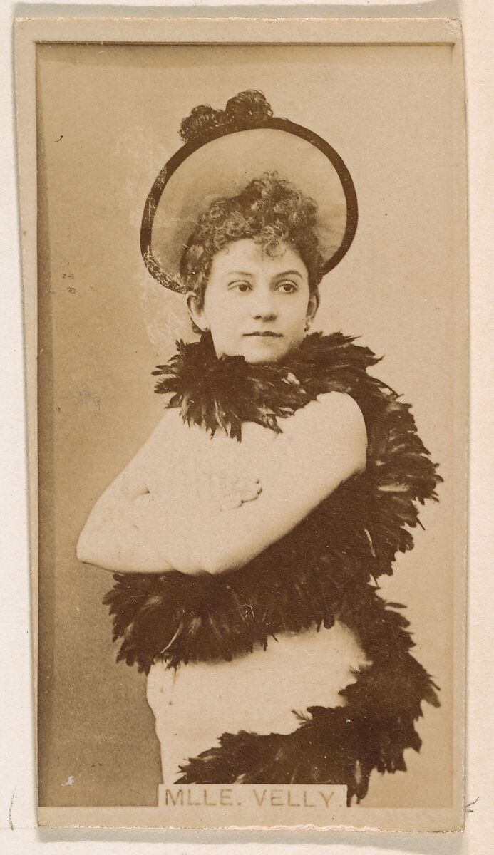 Mlle. Velly, from the Actresses series (N245) issued by Kinney Brothers to promote Sweet Caporal Cigarettes, Issued by Kinney Brothers Tobacco Company, Albumen photograph 