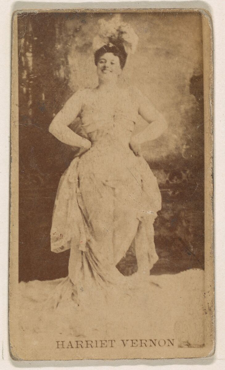 Harriet Vernon, from the Actresses series (N245) issued by Kinney Brothers to promote Sweet Caporal Cigarettes, Issued by Kinney Brothers Tobacco Company, Albumen photograph 