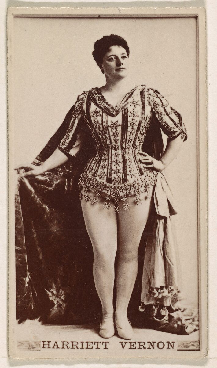 Harriett Vernon, from the Actresses series (N245) issued by Kinney Brothers to promote Sweet Caporal Cigarettes, Issued by Kinney Brothers Tobacco Company, Albumen photograph 