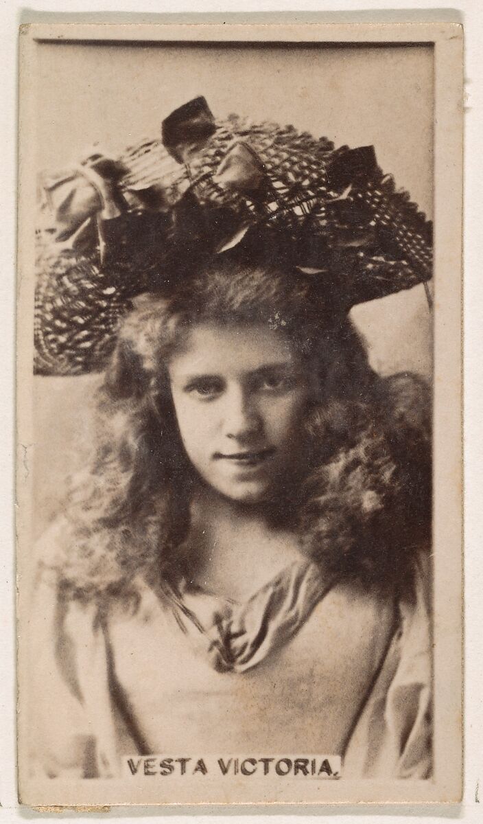 Vesta Victoria, from the Actresses series (N245) issued by Kinney Brothers to promote Sweet Caporal Cigarettes, Issued by Kinney Brothers Tobacco Company, Albumen photograph 