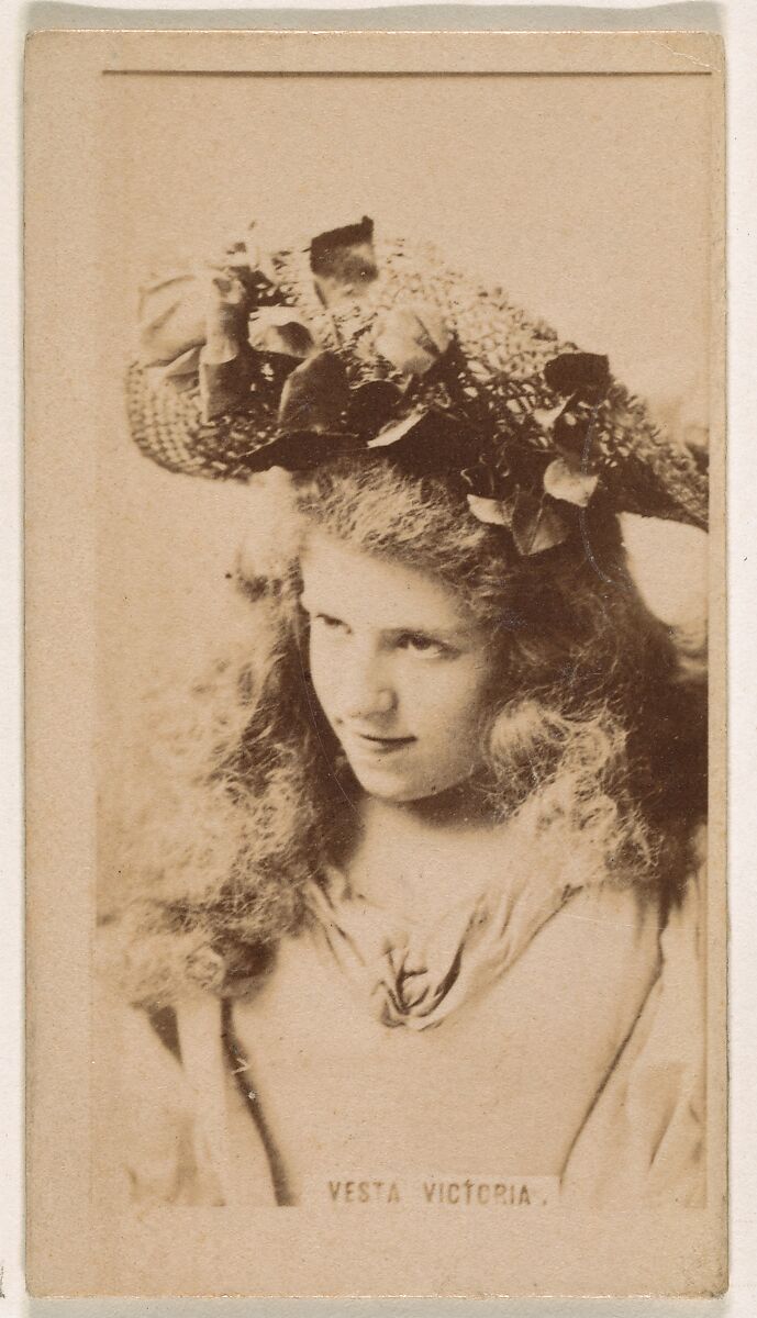 Vesta Victoria, from the Actresses series (N245) issued by Kinney Brothers to promote Sweet Caporal Cigarettes, Issued by Kinney Brothers Tobacco Company, Albumen photograph 