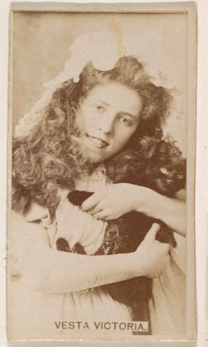 Vesta Victoria, from the Actresses series (N245) issued by Kinney Brothers to promote Sweet Caporal Cigarettes, Issued by Kinney Brothers Tobacco Company, Albumen photograph 