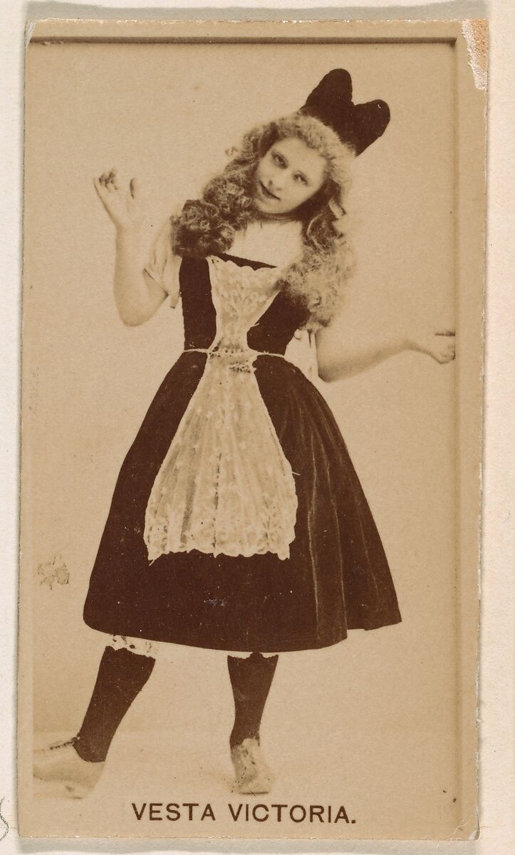 Vesta Victoria, from the Actresses series (N245) issued by Kinney Brothers to promote Sweet Caporal Cigarettes, Issued by Kinney Brothers Tobacco Company, Albumen photograph 