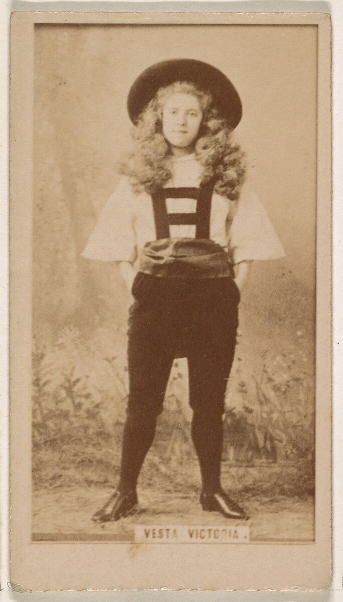 Vesta Victoria, from the Actresses series (N245) issued by Kinney Brothers to promote Sweet Caporal Cigarettes, Issued by Kinney Brothers Tobacco Company, Albumen photograph 