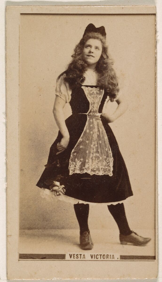 Vesta Victoria, from the Actresses series (N245) issued by Kinney Brothers to promote Sweet Caporal Cigarettes, Issued by Kinney Brothers Tobacco Company, Albumen photograph 