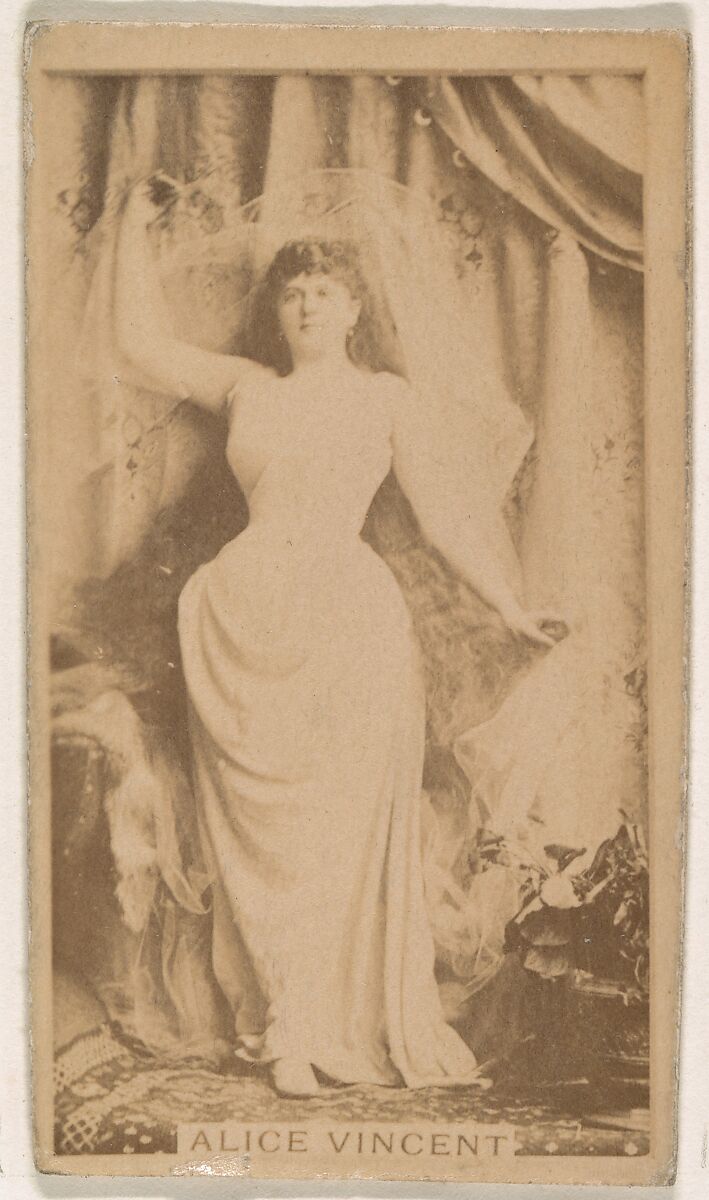 Alice Vincent, from the Actresses series (N245) issued by Kinney Brothers to promote Sweet Caporal Cigarettes, Issued by Kinney Brothers Tobacco Company, Albumen photograph 
