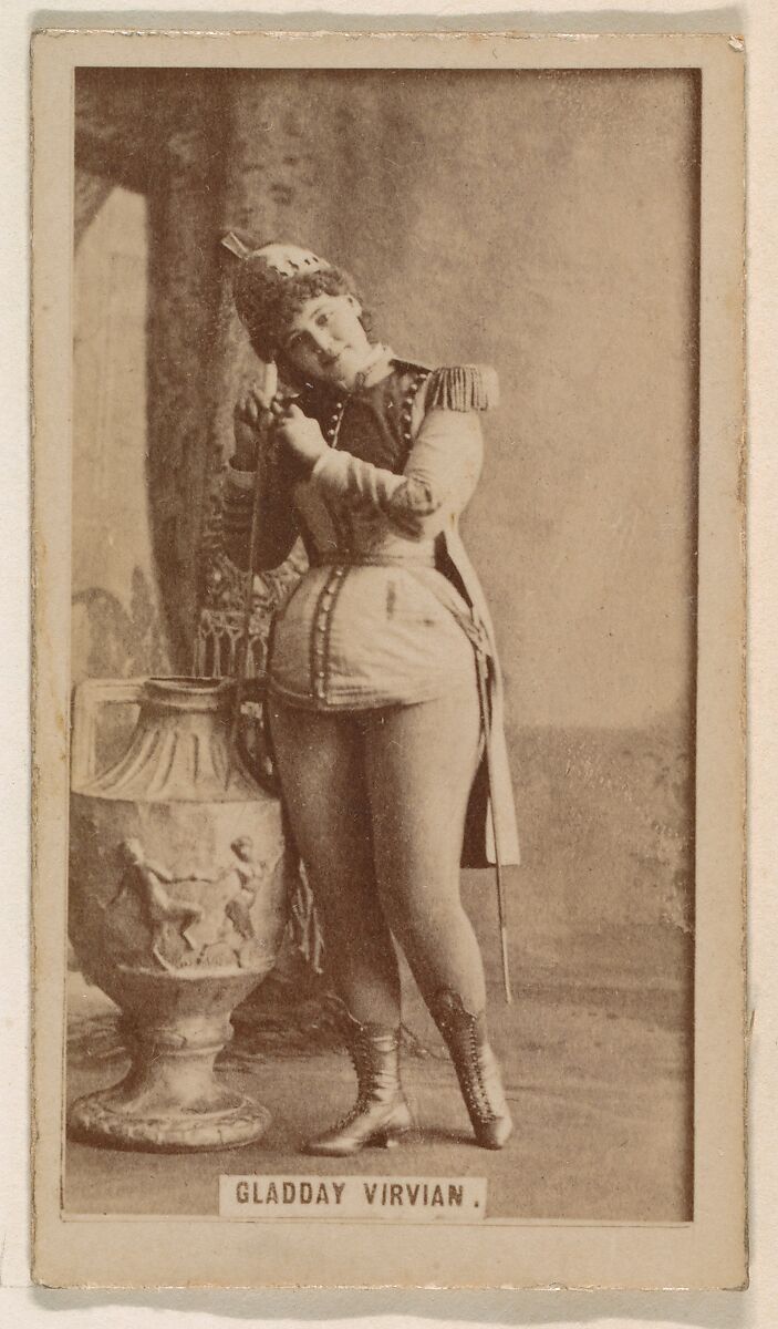 Gladday Virvian, from the Actresses series (N245) issued by Kinney Brothers to promote Sweet Caporal Cigarettes, Issued by Kinney Brothers Tobacco Company, Albumen photograph