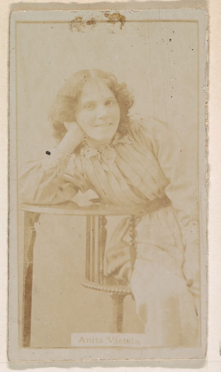 Anita Vistain, from the Actresses series (N245) issued by Kinney Brothers to promote Sweet Caporal Cigarettes, Issued by Kinney Brothers Tobacco Company, Albumen photograph 