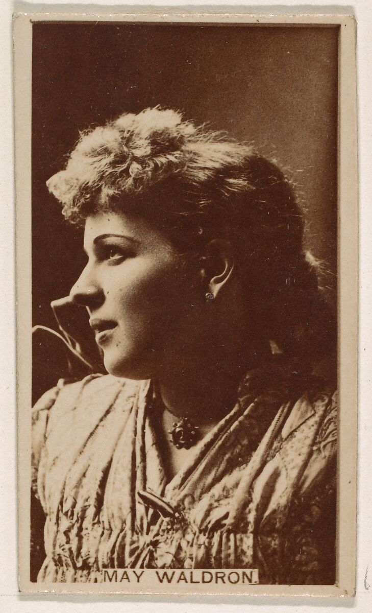 May Waldron, from the Actresses series (N245) issued by Kinney Brothers to promote Sweet Caporal Cigarettes, Issued by Kinney Brothers Tobacco Company, Albumen photograph 