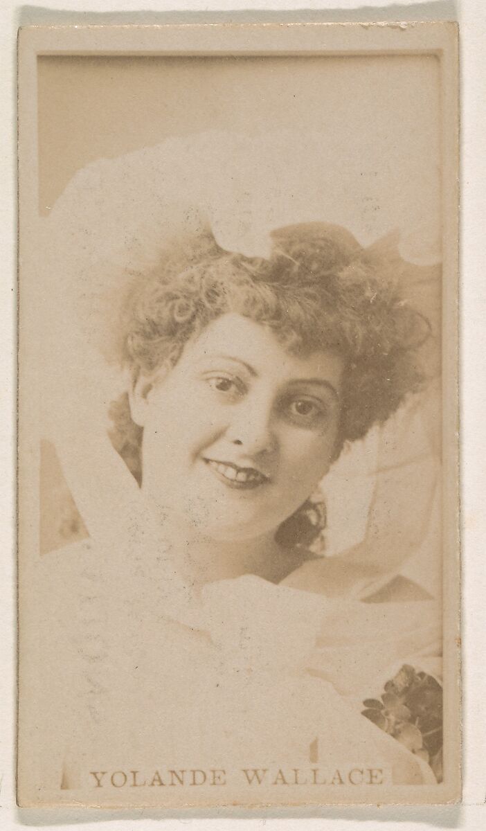 Yolande Wallace, from the Actresses series (N245) issued by Kinney Brothers to promote Sweet Caporal Cigarettes, Issued by Kinney Brothers Tobacco Company, Albumen photograph 