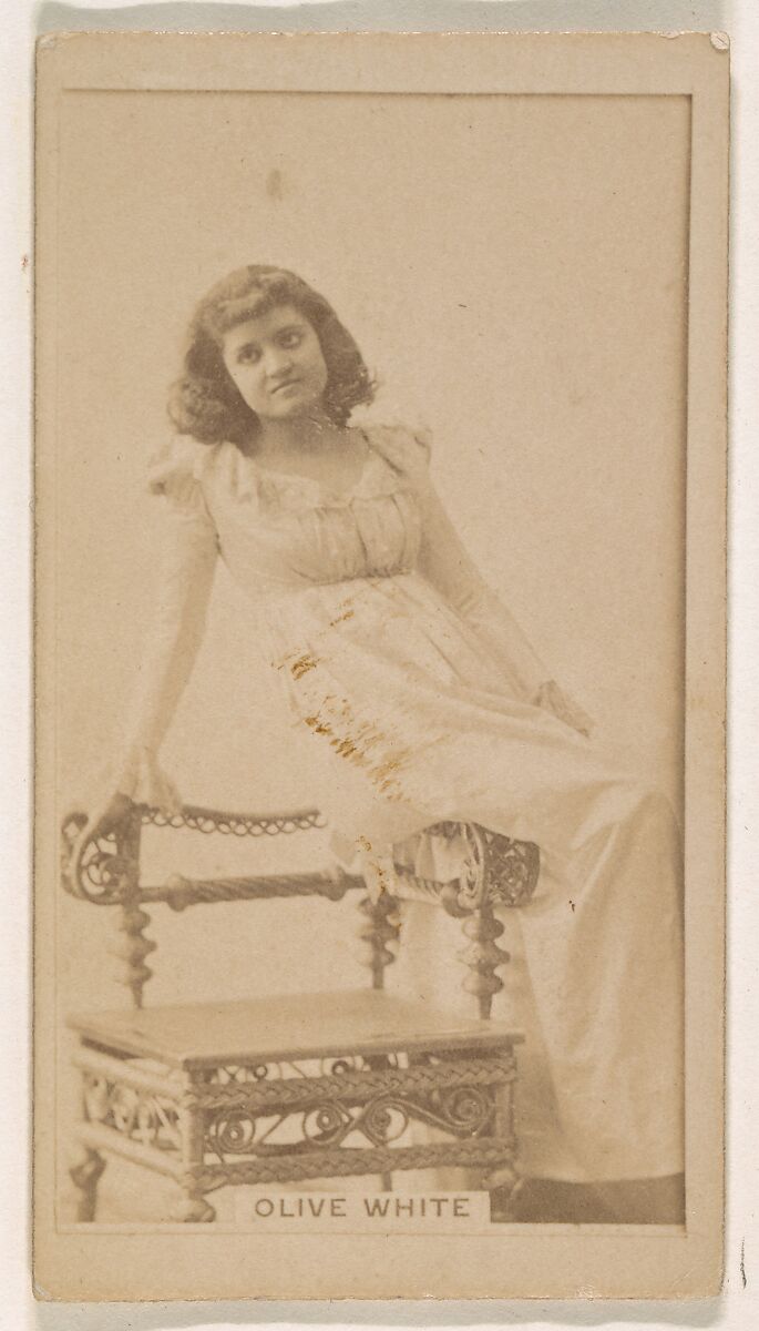 Olive White, from the Actresses series (N245) issued by Kinney Brothers to promote Sweet Caporal Cigarettes, Issued by Kinney Brothers Tobacco Company, Albumen photograph 