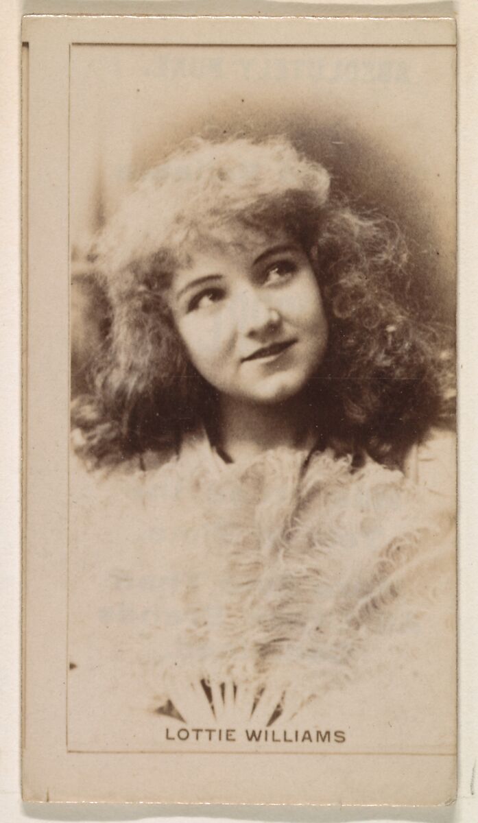 Lottie Williams, from the Actresses series (N245) issued by Kinney Brothers to promote Sweet Caporal Cigarettes, Issued by Kinney Brothers Tobacco Company, Albumen photograph 