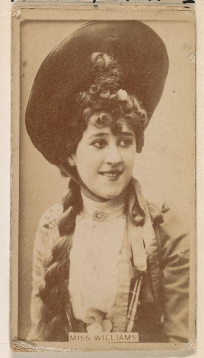 Miss Williams, from the Actresses series (N245) issued by Kinney Brothers to promote Sweet Caporal Cigarettes, Issued by Kinney Brothers Tobacco Company, Albumen photograph 