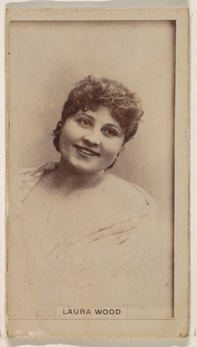 Laura Wood, from the Actresses series (N245) issued by Kinney Brothers to promote Sweet Caporal Cigarettes, Issued by Kinney Brothers Tobacco Company, Albumen photograph 