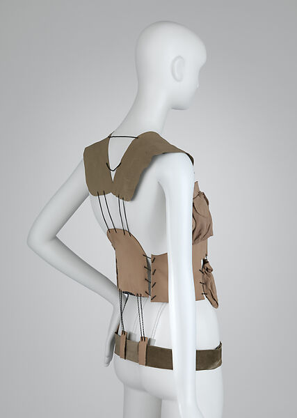 Vest, Jean Paul Gaultier (French, born 1952), rayon, leather, metal, French