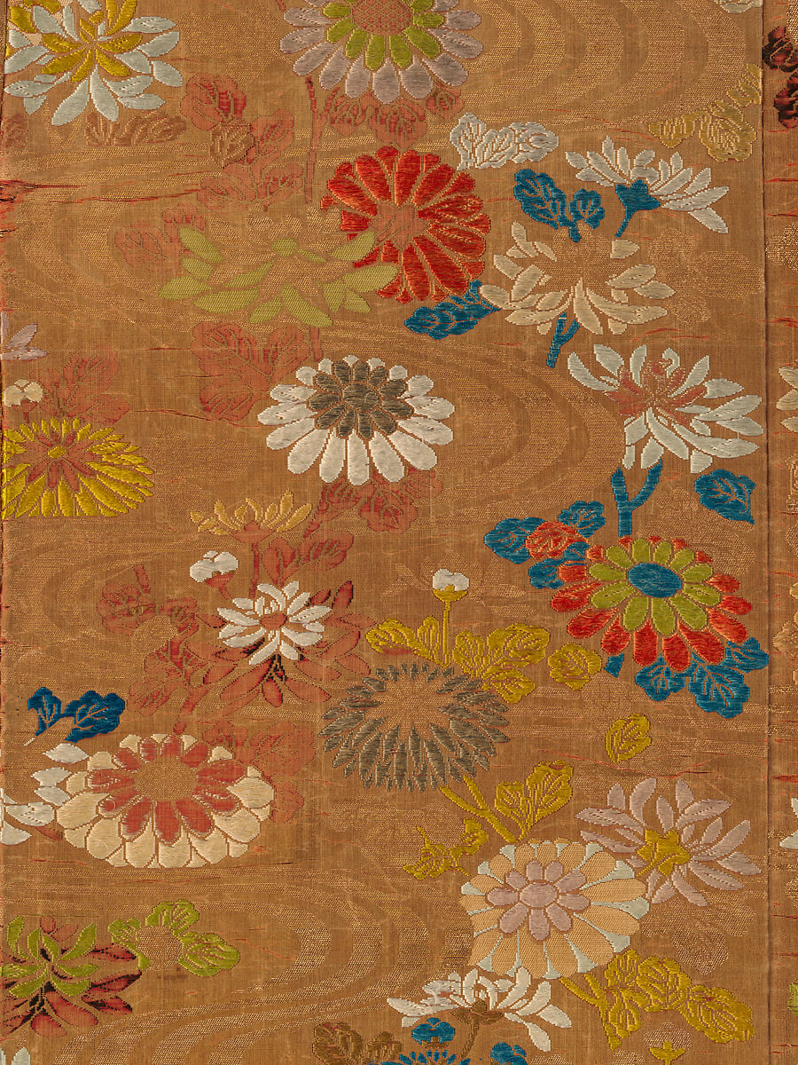 Noh Robe (Karaori), Twill-weave silk with supplementary weft patterning in silk and gold-leaf paper strips (karaori), Japan