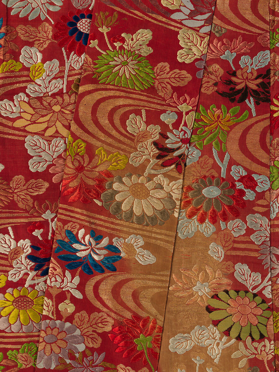 Noh Robe (Karaori), Twill-weave silk with supplementary weft patterning in silk and gold-leaf paper strips (karaori), Japan