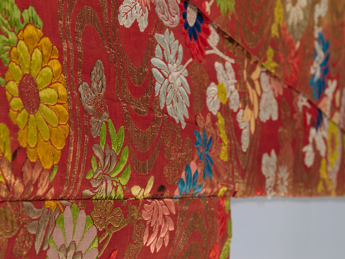 Noh Robe (Karaori), Twill-weave silk with supplementary weft patterning in silk and gold-leaf paper strips (karaori), Japan