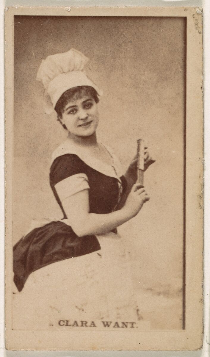Clara Want, from the Actresses series (N245) issued by Kinney Brothers to promote Sweet Caporal Cigarettes, Issued by Kinney Brothers Tobacco Company, Albumen photograph 