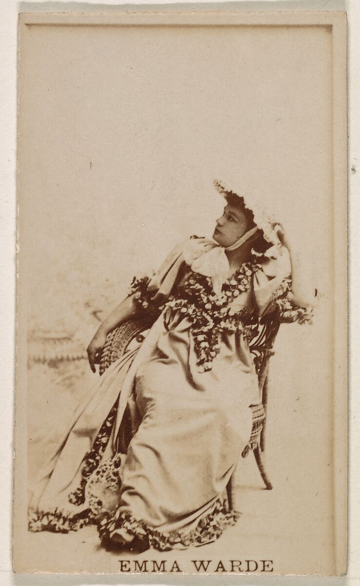 Emma Warde, from the Actresses series (N245) issued by Kinney Brothers to promote Sweet Caporal Cigarettes, Issued by Kinney Brothers Tobacco Company, Albumen photograph 