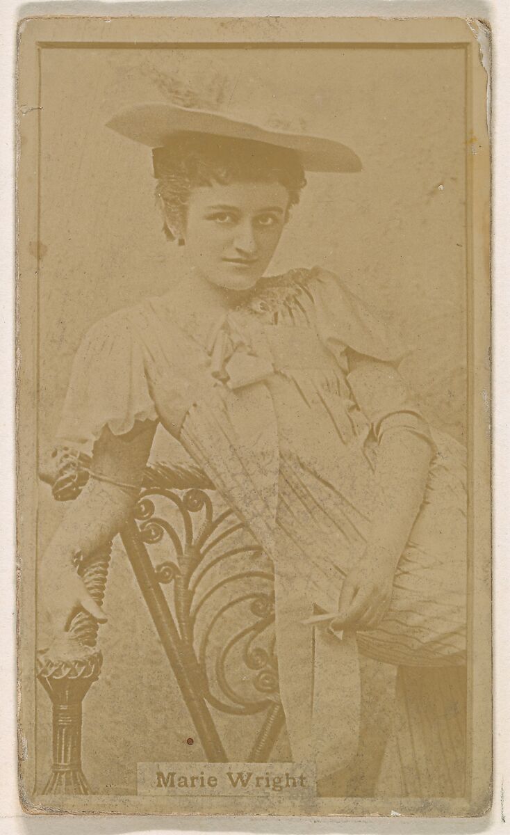 Marie Wright, from the Actresses series (N245) issued by Kinney Brothers to promote Sweet Caporal Cigarettes, Issued by Kinney Brothers Tobacco Company, Albumen photograph 