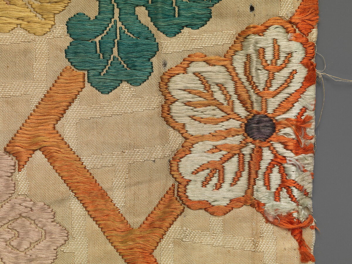 Fragment, Twill-weave silk with brocading in silk and supplementary weft patterning in silk (karaori), Japan