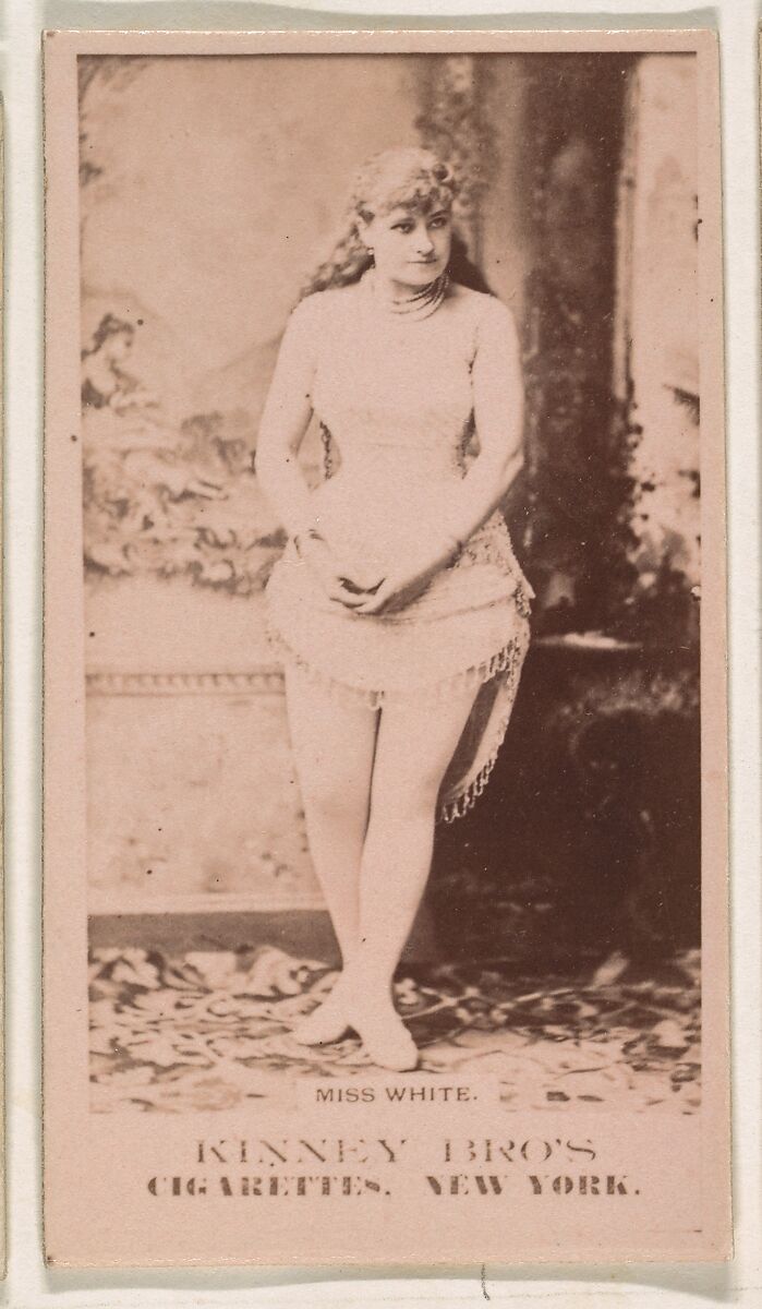 Miss White, from the Actresses series (N245) issued by Kinney Brothers to promote Sweet Caporal Cigarettes, Issued by Kinney Brothers Tobacco Company, Albumen photograph 