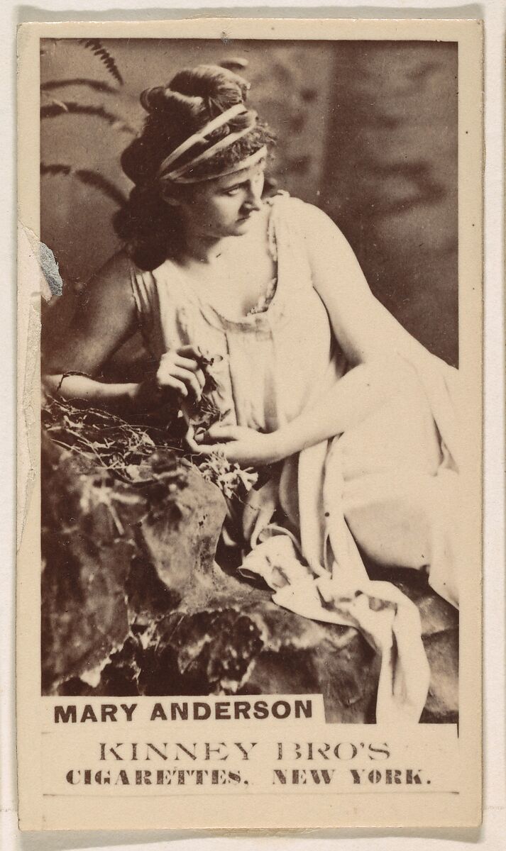 Mary Anderson, from the Actresses series (N245) issued by Kinney Brothers to promote Sweet Caporal Cigarettes, Issued by Kinney Brothers Tobacco Company, Albumen photograph 