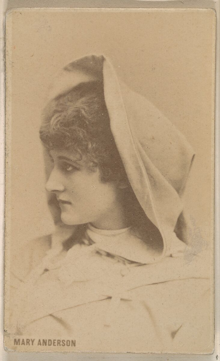 Mary Anderson, from the Actresses series (N246), Type 1, issued by Kinney Brothers to promote Sporting Extra Cigarettes, Issued by Kinney Brothers Tobacco Company, Albumen photograph 