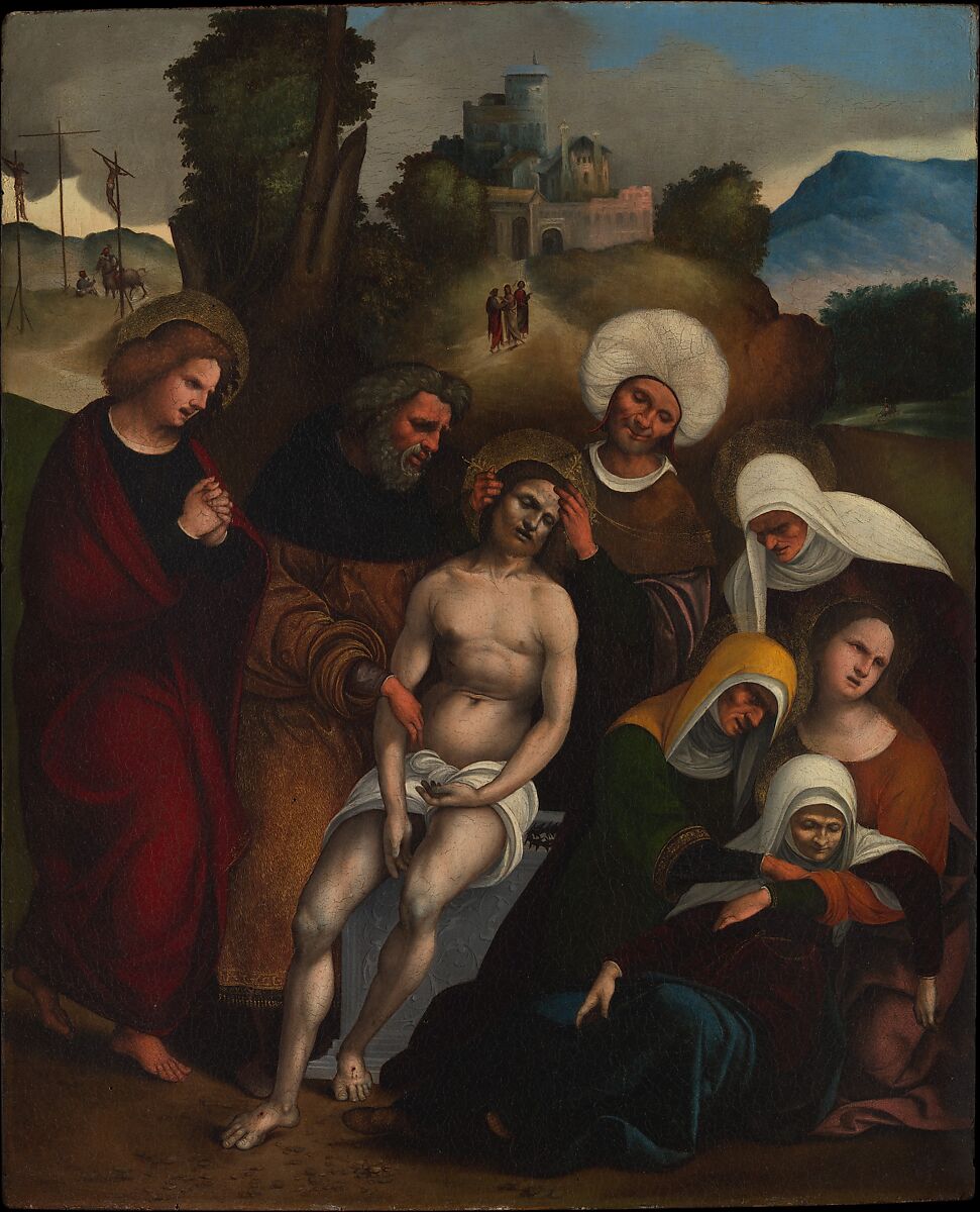 The Lamentation, Ludovico Mazzolino (Italian, Ferrara ca. 1480–after 1528 Ferrara), Oil on wood 