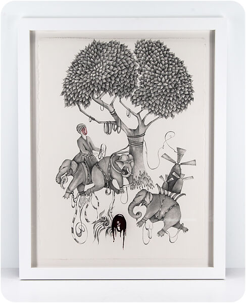 Untitled 4, Shiva Ahmadi (Iranian, born Tehran, 1975), Graphite and pencil on Arches paper