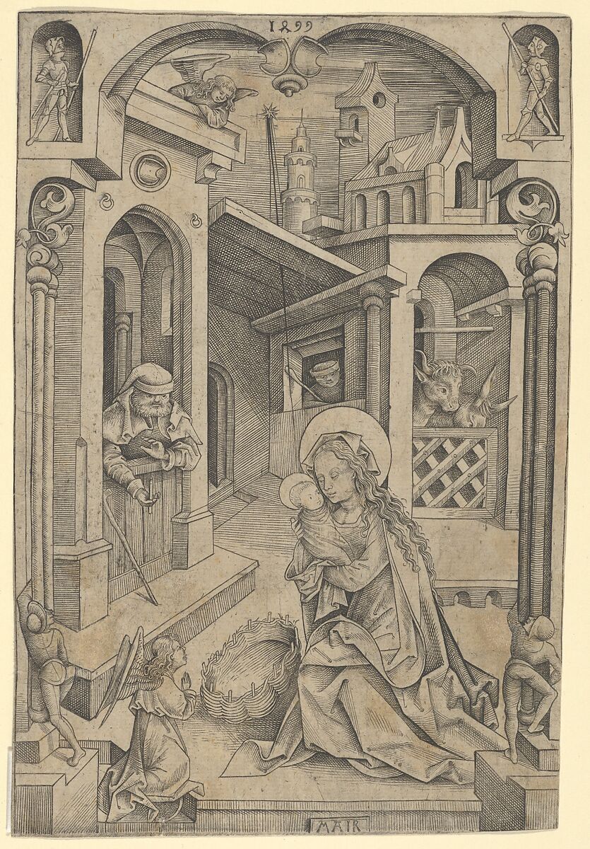 The Nativity, Mair von Landshut (German, possibly Freising ca. 1450–after 1504 possibly Landshut), Engraving 