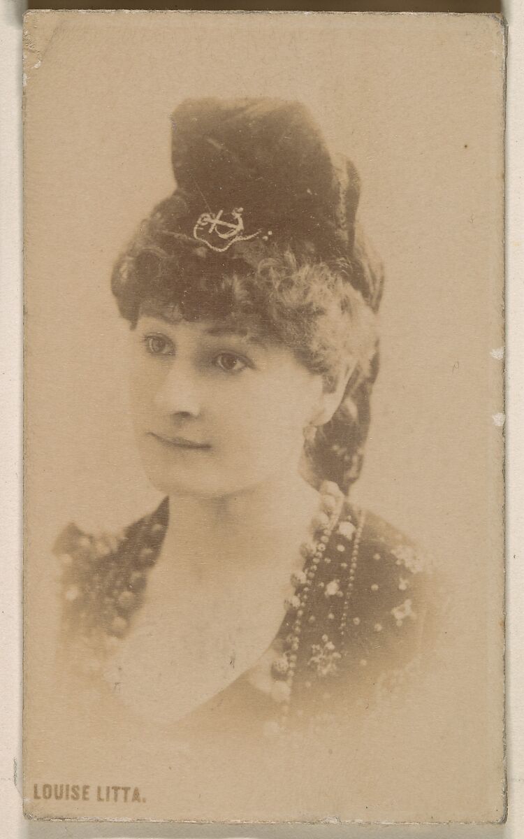 Louise Litta, from the Actresses series (N246), Type 1, issued by Kinney Brothers to promote Sporting Extra Cigarettes, Issued by Kinney Brothers Tobacco Company, Albumen photograph 