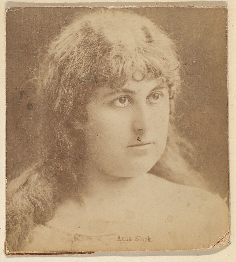 Anna Slack, from the Actresses series (N246), Type 2, issued by Kinney Brothers to promote Sporting Extra Cigarettes, Issued by Kinney Brothers Tobacco Company, Albumen photograph 