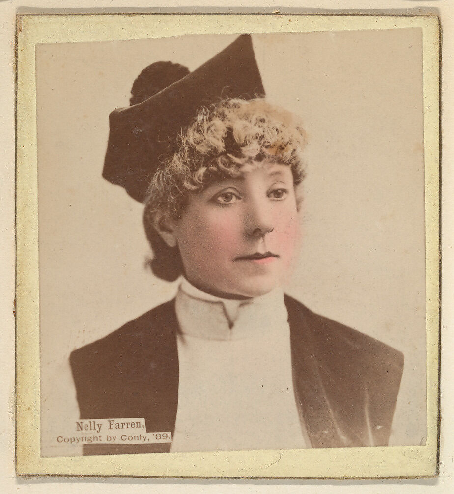 Nelly Farren, from the Actresses series (N246), Type 2, issued by Kinney Brothers to promote Sporting Extra Cigarettes, Issued by Kinney Brothers Tobacco Company, Albumen photograph 