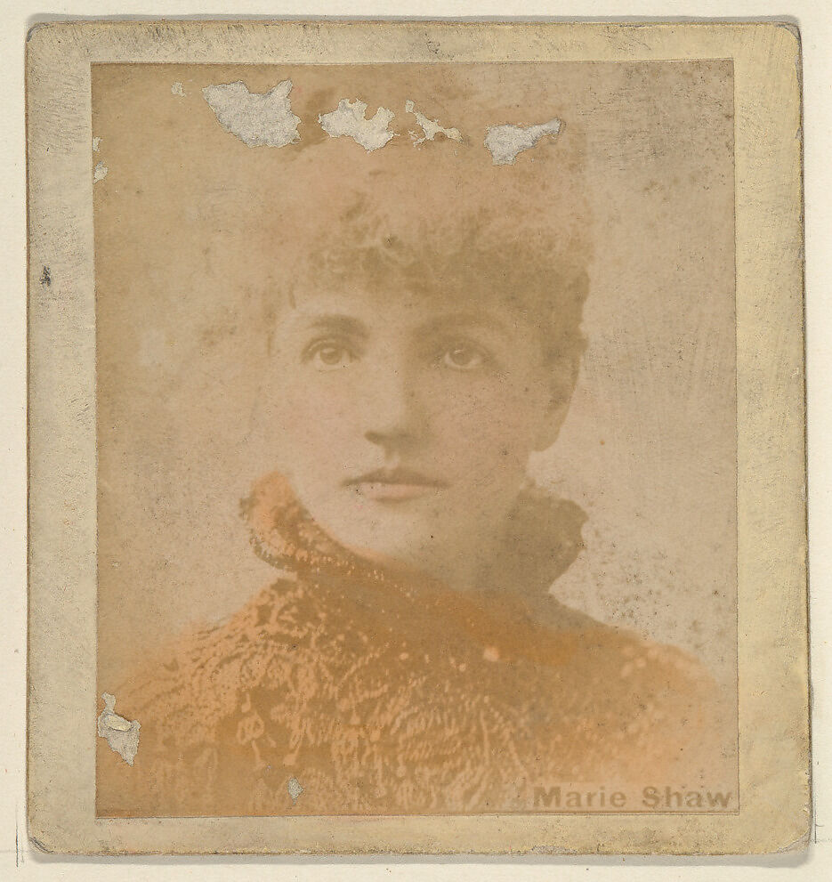 Marie Shaw, from the Actresses series (N246), Type 2, issued by Kinney Brothers to promote Sporting Extra Cigarettes, Issued by Kinney Brothers Tobacco Company, Albumen photograph 