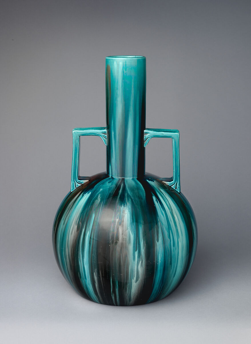 Tall vase, Christopher Dresser (British, Glasgow, Scotland 1834–1904 Mulhouse), Earthenware, British, Swadlincote, Derbyshire