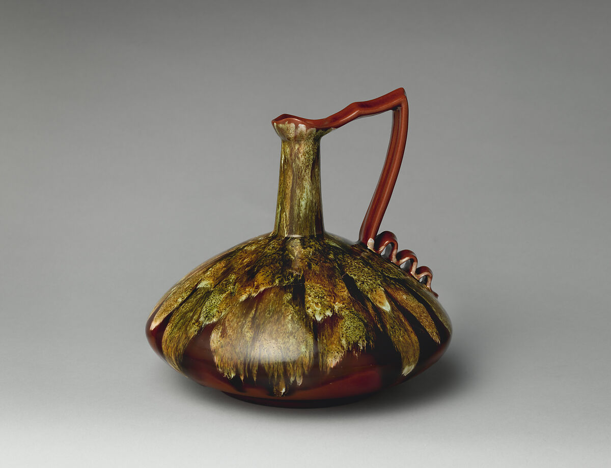 Jug, Designed by Christopher Dresser (British, Glasgow, Scotland 1834–1904 Mulhouse), Earthenware, British, Middlesbrough 