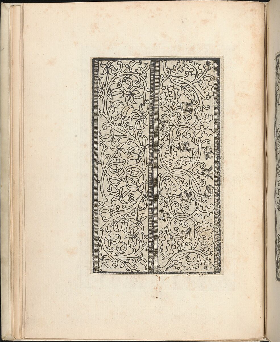Esemplario di lavori, page 3 (verso), Nicolò Zoppino (Italian, Ferrara 1478/80–1544 Venice)  , Venice, Woodcut (pages inlaid, modern vellum binding) 