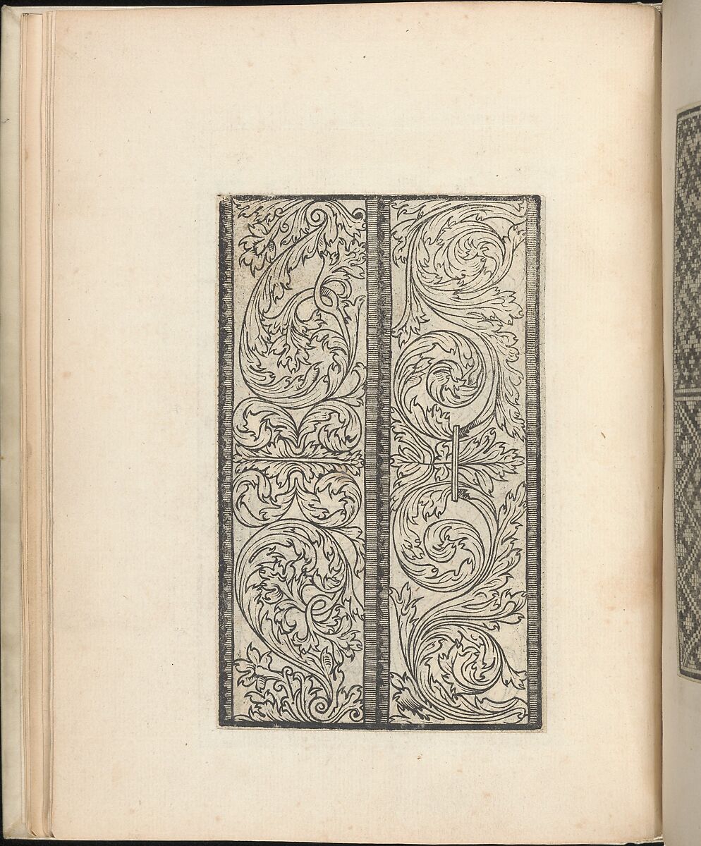 Esemplario di lavori, page 6 (verso), Nicolò Zoppino (Italian, Ferrara 1478/80–1544 Venice)  , Venice, Woodcut (pages inlaid, modern vellum binding) 