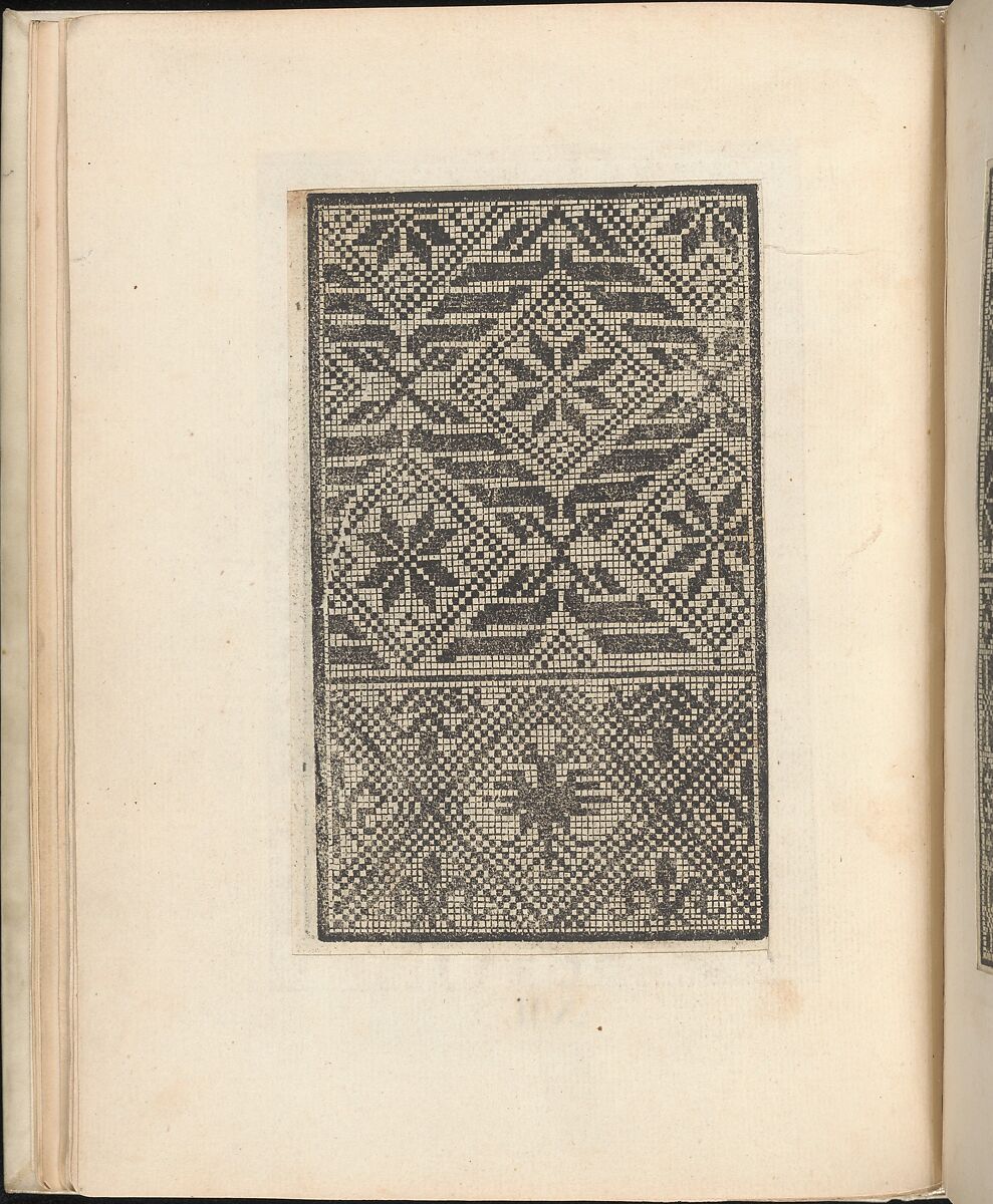 Esemplario di lavori, page 7 (verso), Nicolò Zoppino (Italian, Ferrara 1478/80–1544 Venice)  , Venice, Woodcut (pages inlaid, modern vellum binding) 