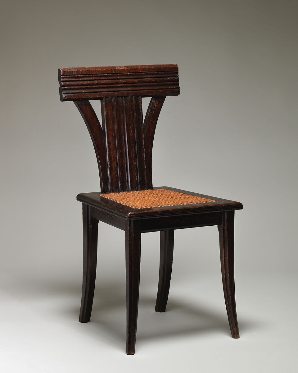 Side chair, George Edmund Street (British, 1824–1881 London), Oak with caning, British 