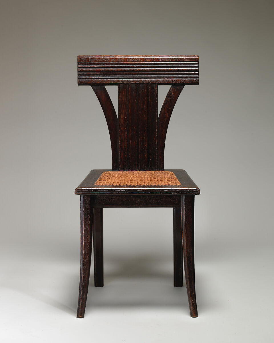 Side chair, George Edmund Street (British, 1824–1881 London), Oak with caning, British